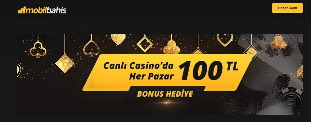 Her Pazar 100 TL Canlı Casino'da